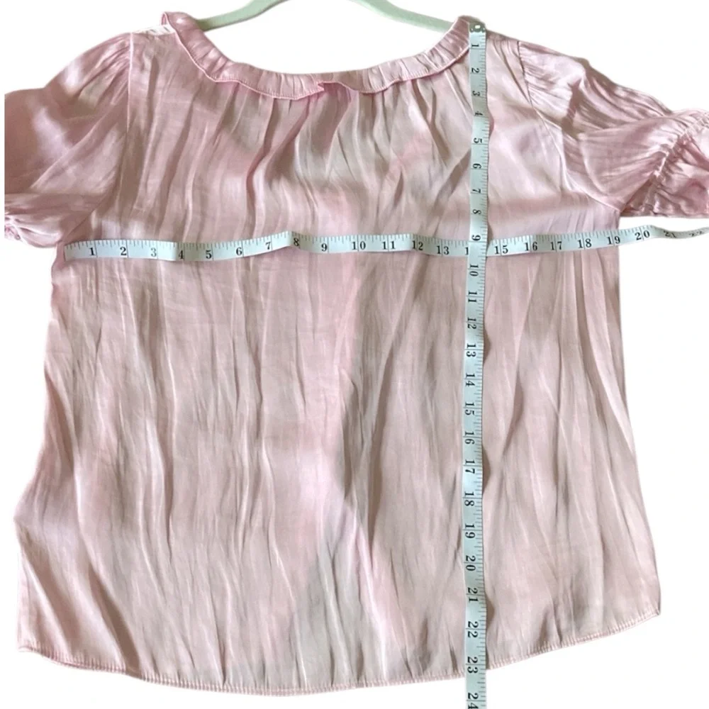 J.Crew Ruffle Featherweight Satin Scoopneck Blouse Top Sz S - Picture 4 of 6